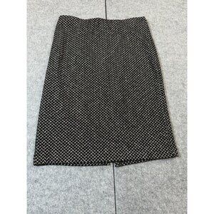 Tahari Straight & Pencil Skirt Women's 8 Multi Geometric Elastic Waist Back Slit